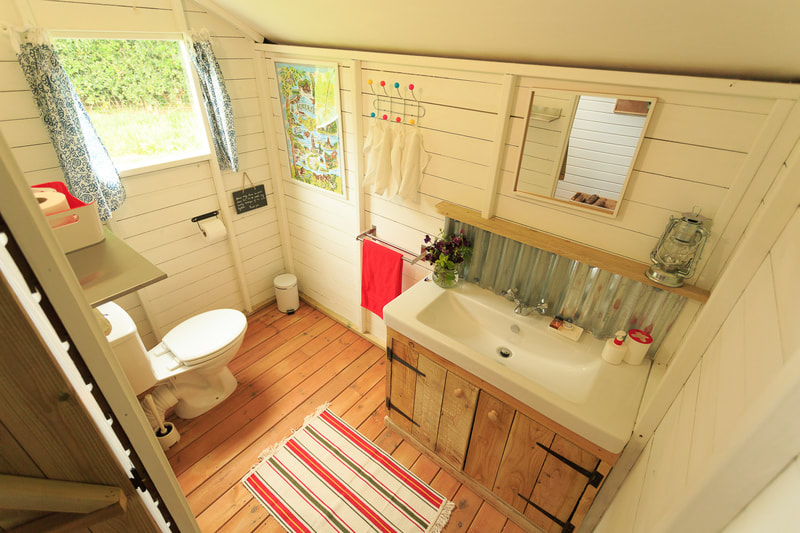 Private bathroom in safari tent