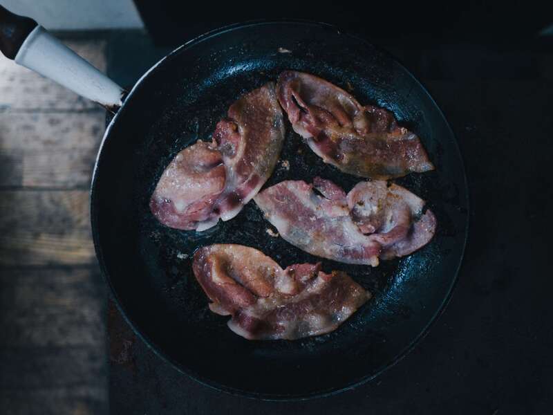 Farm bacon glamping breakfast 