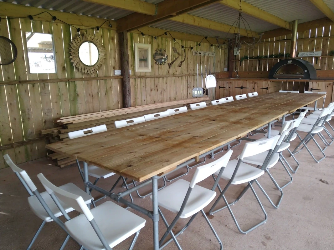 Hen Glamping Dining Space