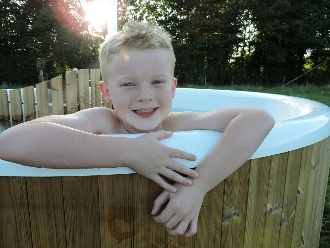 family glamping with hot tub