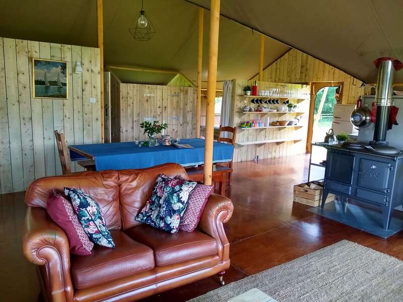 luxury camping, extra large safari tent for families