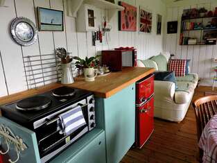 Glamping cabin kitchen